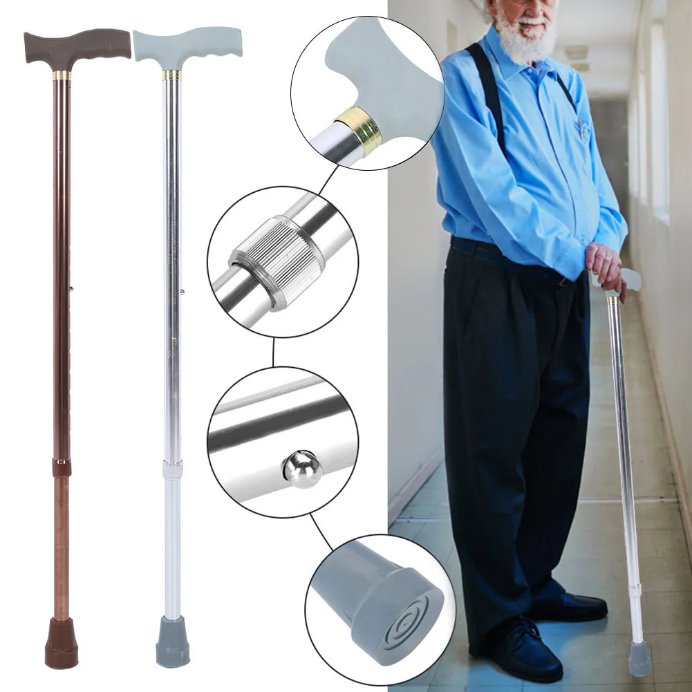 

Металлическая трость, противоскользящая трость из алюминиевого сплава, безопасная трость для инвалидов пожилых людей, 10-уровневая безопасная трость с регулируемой высотой