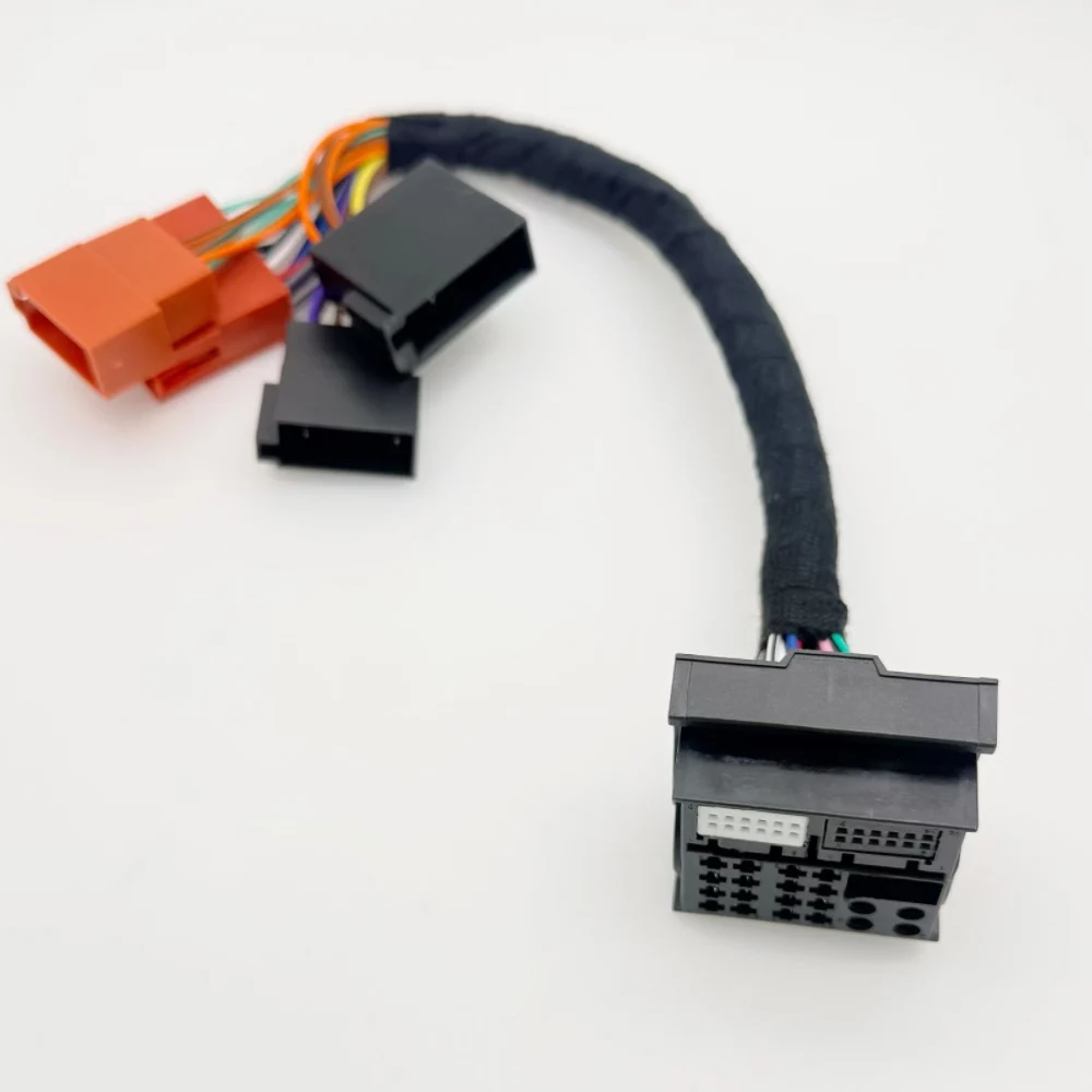 Car Stereo Radio ISO Standard Wiring Harness Connector Adapter Plug Cable for Audi A3 A4 A6 Navigation with Quadlock Connection