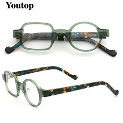 Women Round Glasses frame Men Square Crazy Nerd Mismatch Fashion Eyeglasses Frames Vintage Tortoise Eyeglass frame Rx Spectacles
