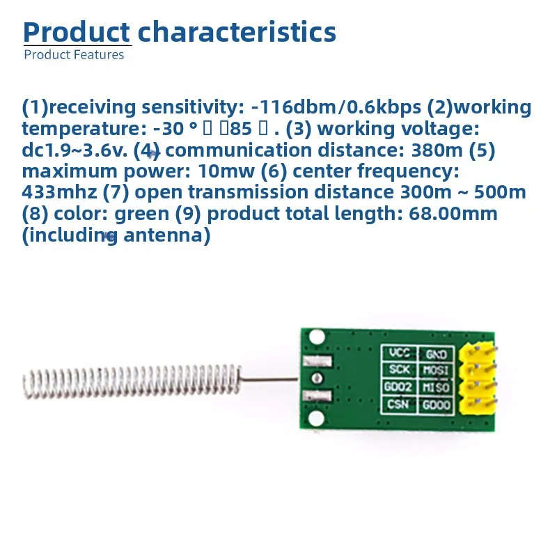 433M Wireless Module CC1101 Data Transceiver SI4432 Industrial RF Serial Communication Transparent Transmission
