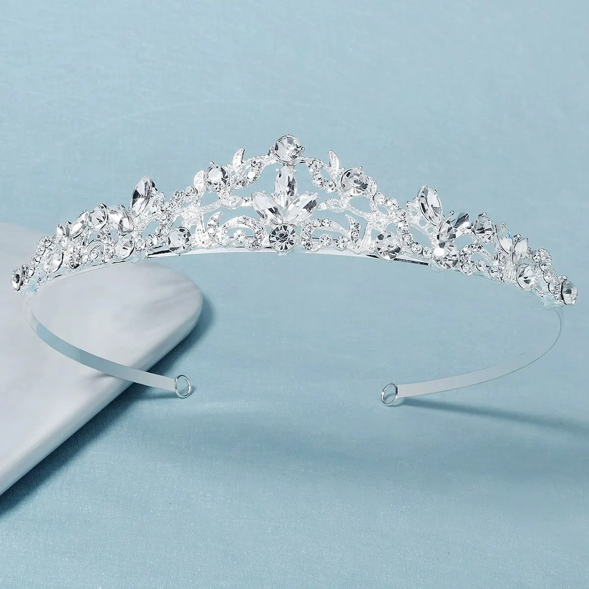 Rhinestone Bride Wedding Crown Crystal Tiara for Women Hair Jewelry Bridal Headpiece Accessories Bridesmaid Headdress Gift