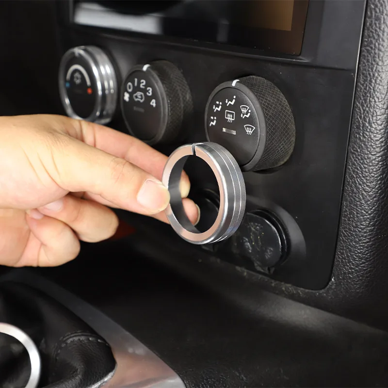 

For Hummer H3 2005-2009 Aluminum Alloy Car Central Control Air Conditioning Adjustment Knob Cover Decorative Auto Accessories