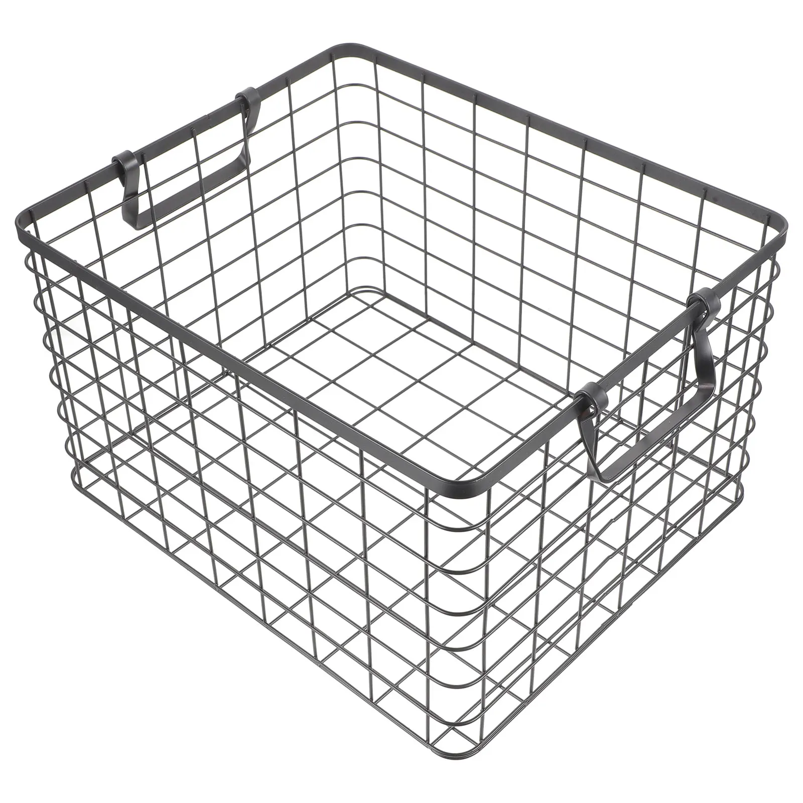 

Wrought Iron Firewood Basket Large Capacity Outdoor Foldable Handle Metal Storage Fireplace Tote Logging Wire Organizer