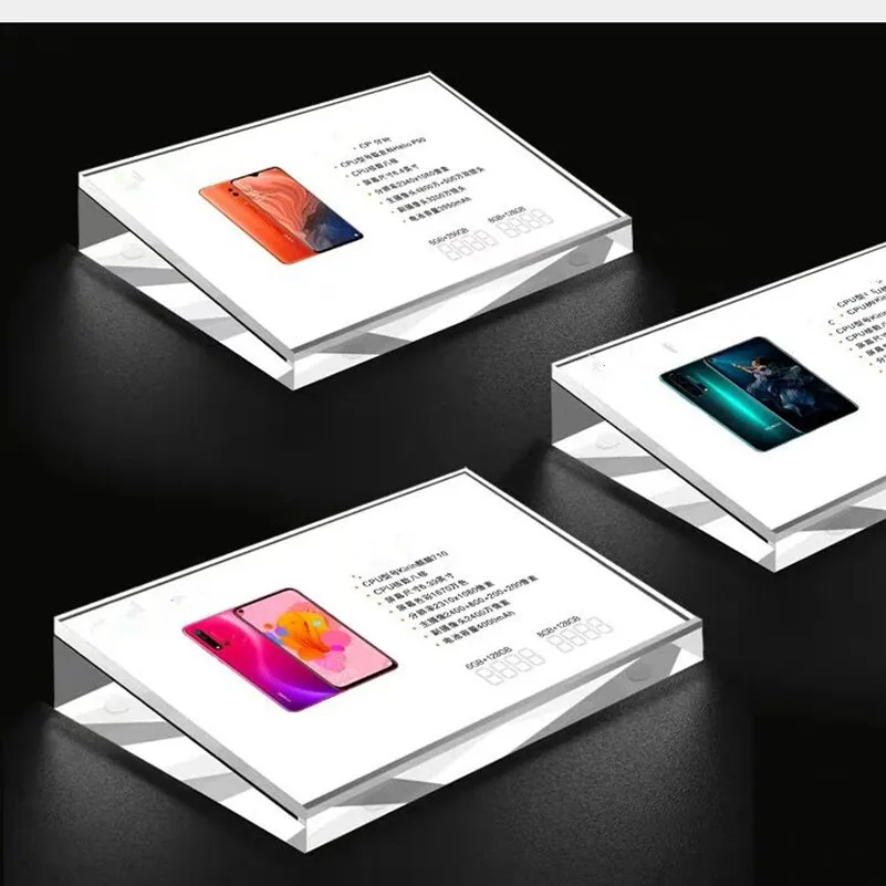 50x70mm Small Acrylic Sign Holder Display Stand Table Mini Price Label Paper Card Holder Tags