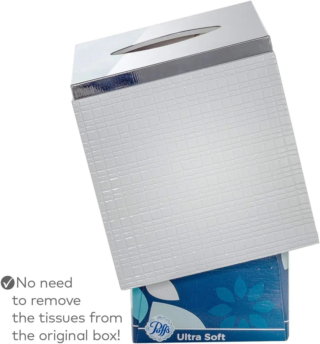 Elegant Square Tissue Box Cover for Modern Bathroom Decor, Decorative Holder with Creative Scents