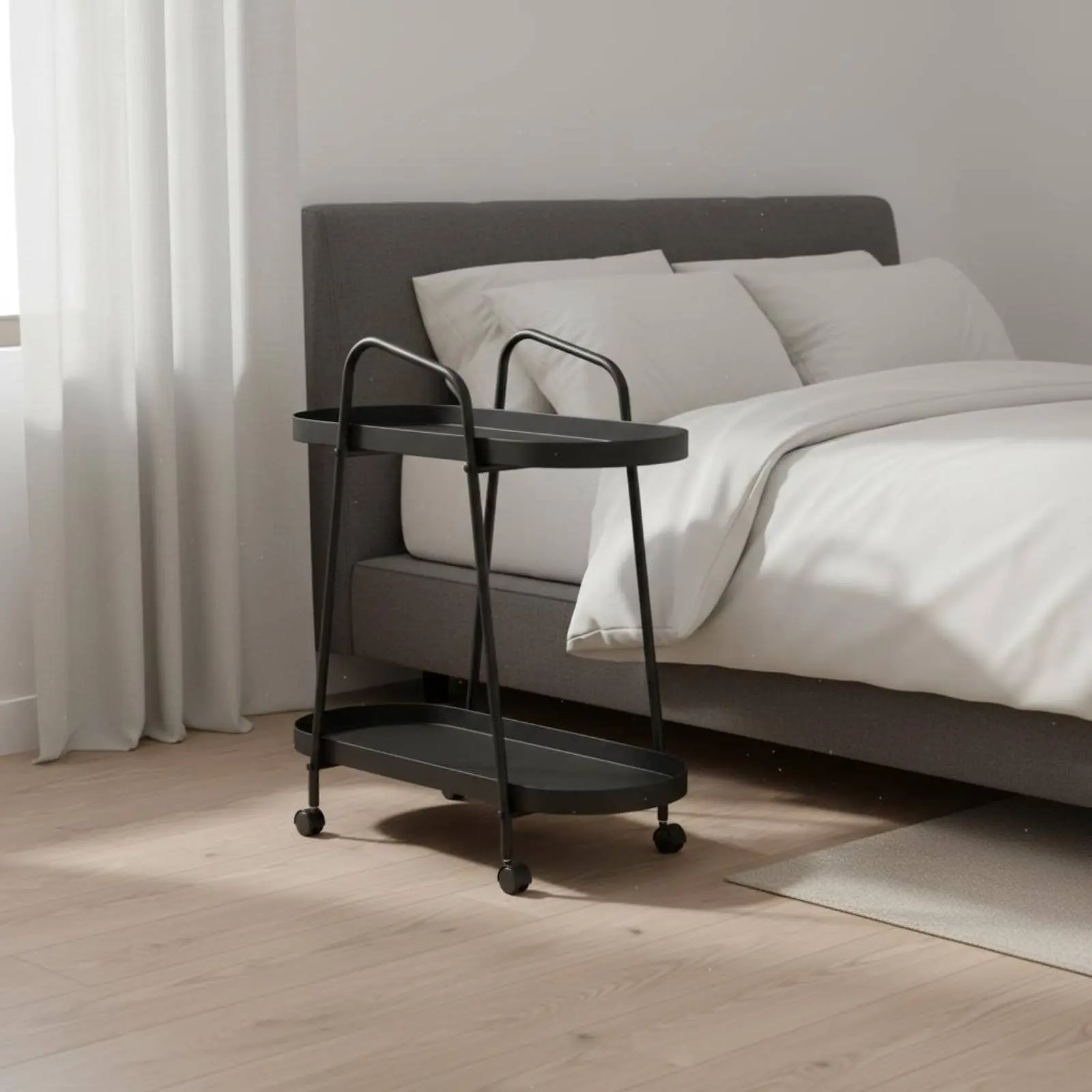 table-de-chevet-mobile-a-roulettes-chariot-de-rangement-a-2-niveaux-construction-robuste-chariot-de-rangement-a-2-niveaux-pour-chambre-a-coucher