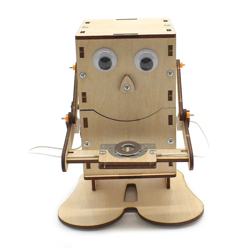 Robot Eten Munten Kinderspeelgoed Diy Gemonteerd Wetenschappelijk Experiment Materiaal Speelgoed Hout Ambacht Diy Hout Kerstcadeau