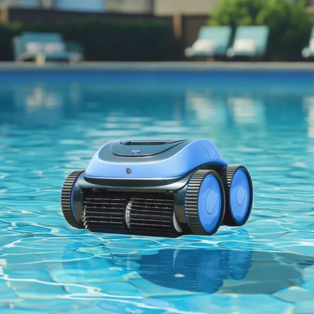 หุ่นยนต์ทําความสะอาดสระว่ายน้ําแบบปีนผนังอัตโนมัติสําหรับสระว่ายน้ํา 300-600m2