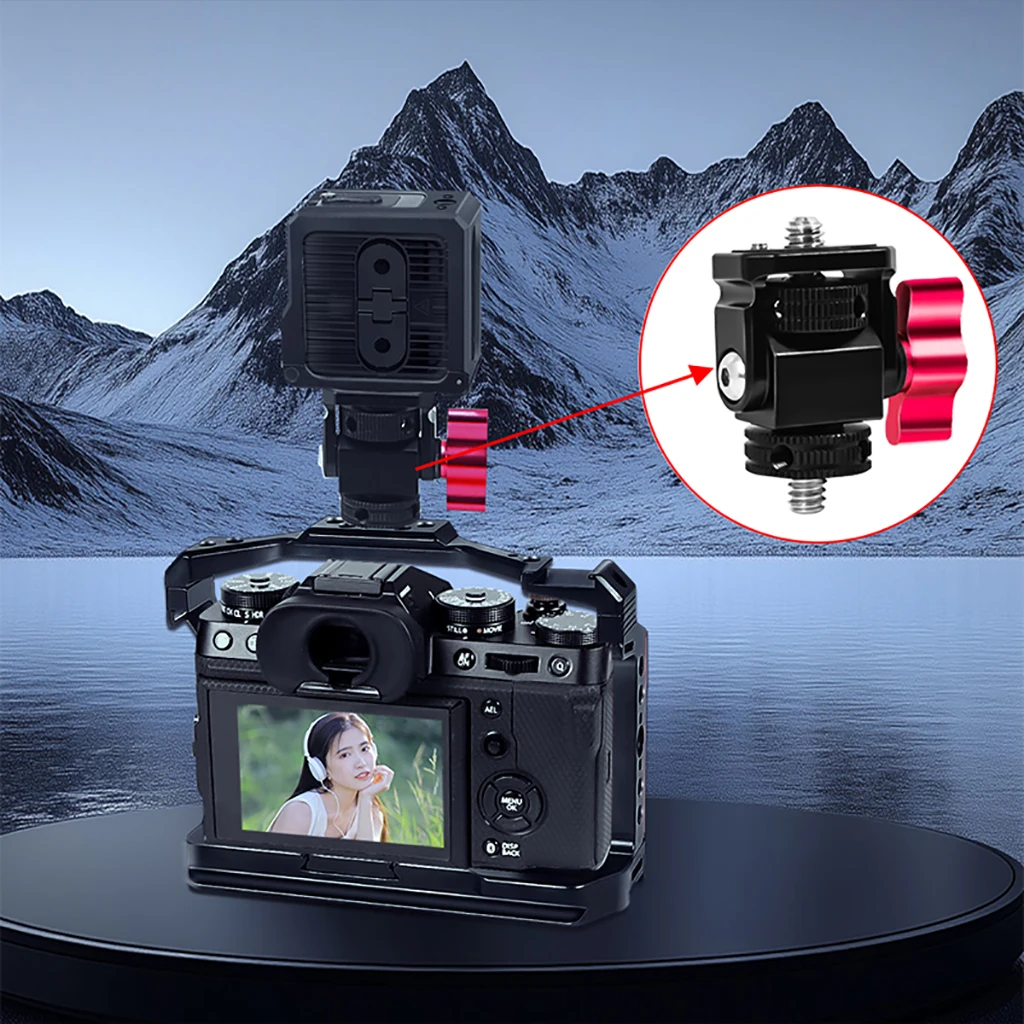 Monitorhalterung Stativkopf mit Kaltschuh 1/4 Zoll Schraubenadapter zur Montage von Kamera-Monitor-Blitzmikrofon LED-Fülllicht DV DSLR – Detail 14
