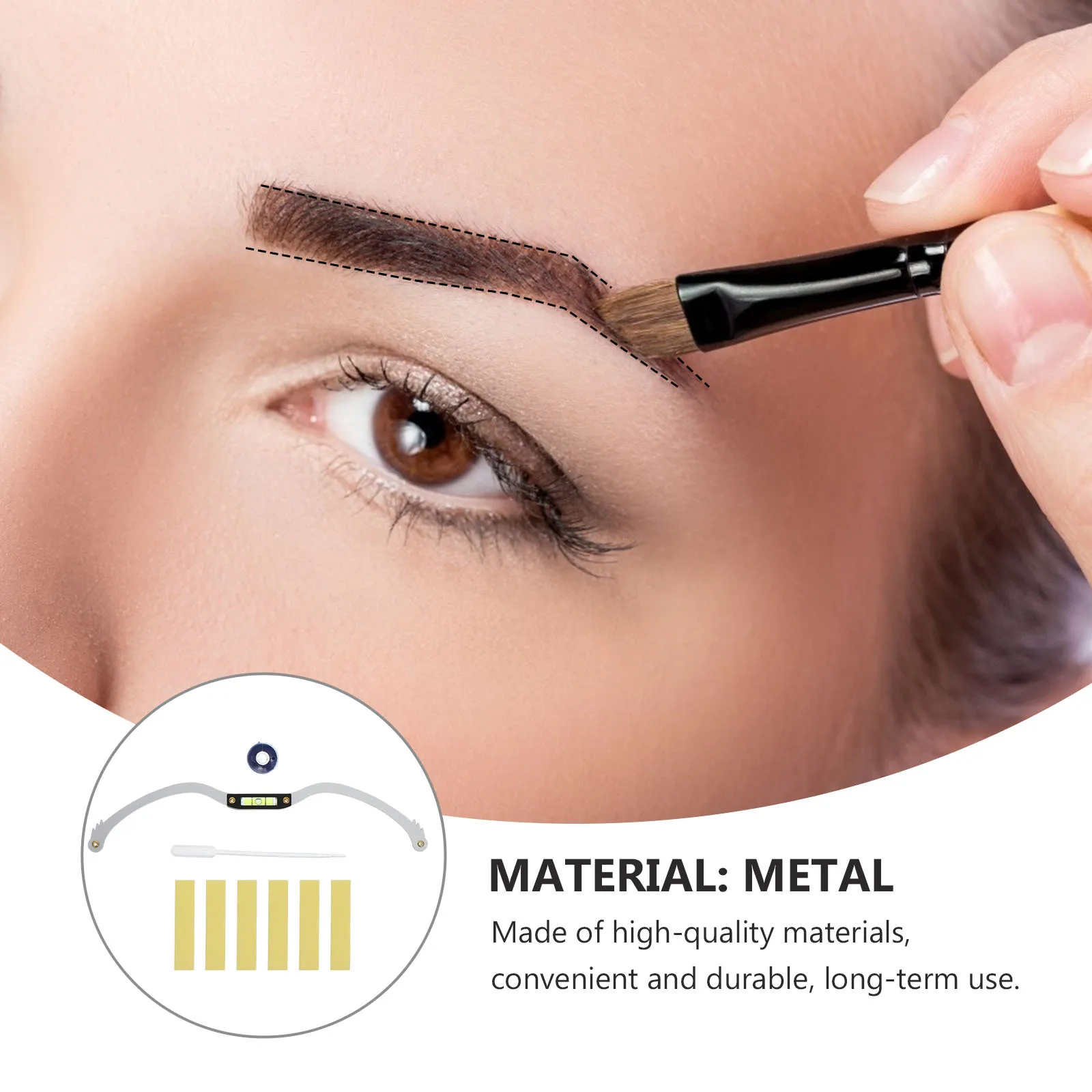 

1Pcs Metal Eyebrow Ruler Horizontal Measuring Tool for Accurate Eyebrow Line Marker Shaping and Symmetrical Brow Design