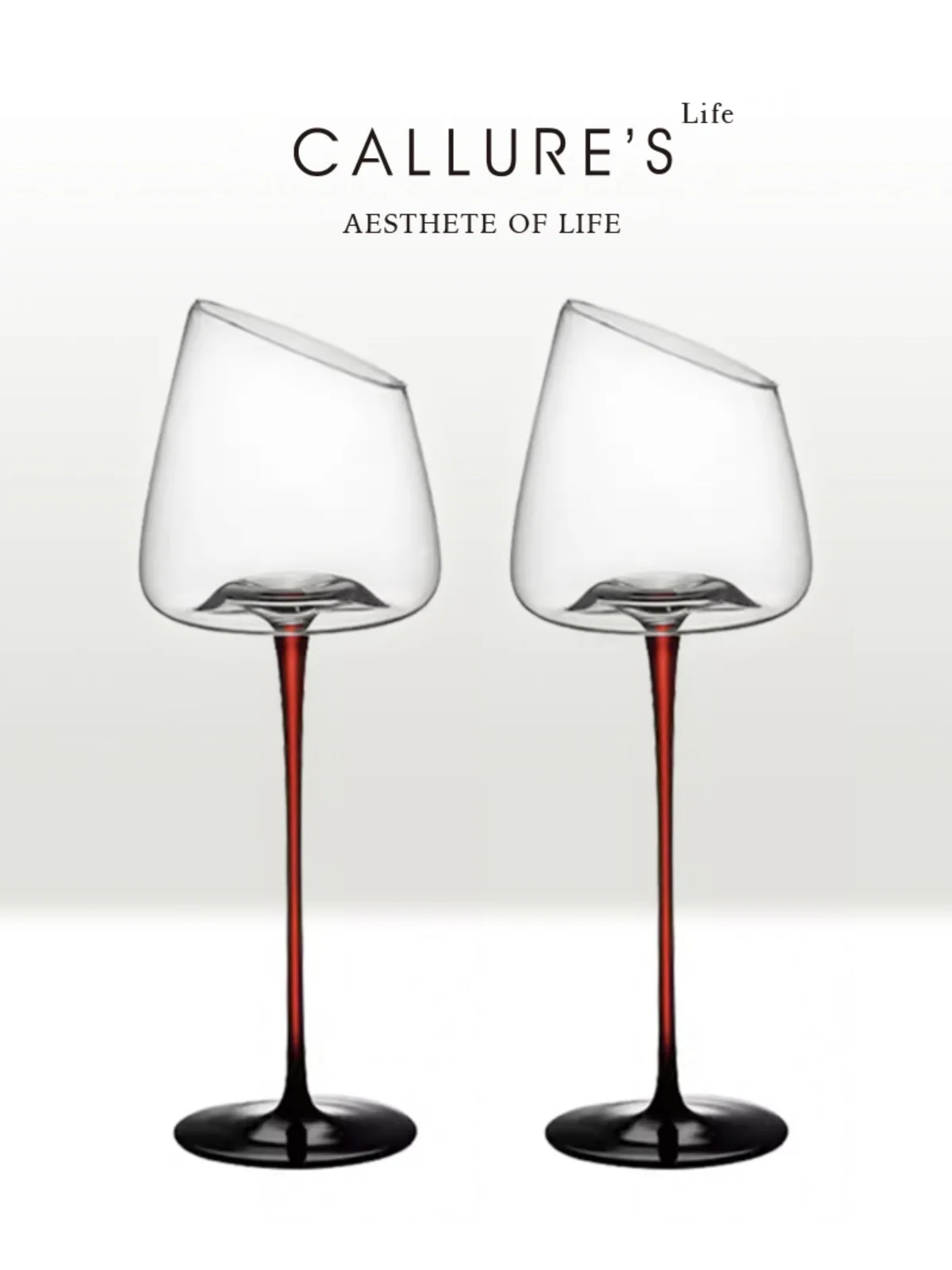 

Callure Large Capacity Red Wine Glass Black Tie Champagne Cup Creative Glass Wine Glass with Handle European Style Hand-Painted