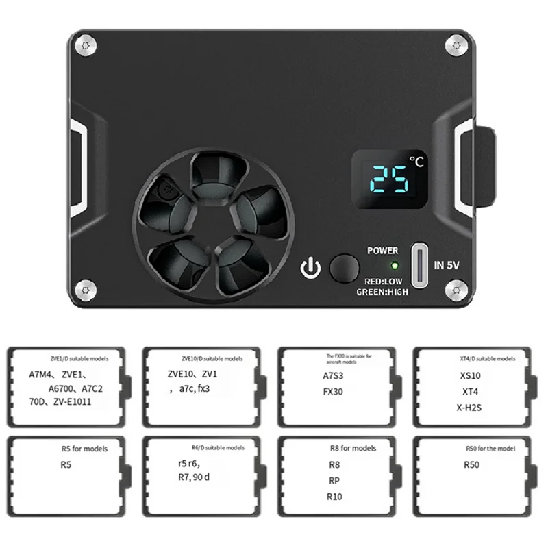 FORW-New Camera Fan For A7M4/ZVE1/R8 Outdoor Live Vlog With Lithium Battery Semiconductor Cooling Radiator Fan Camera Cooler