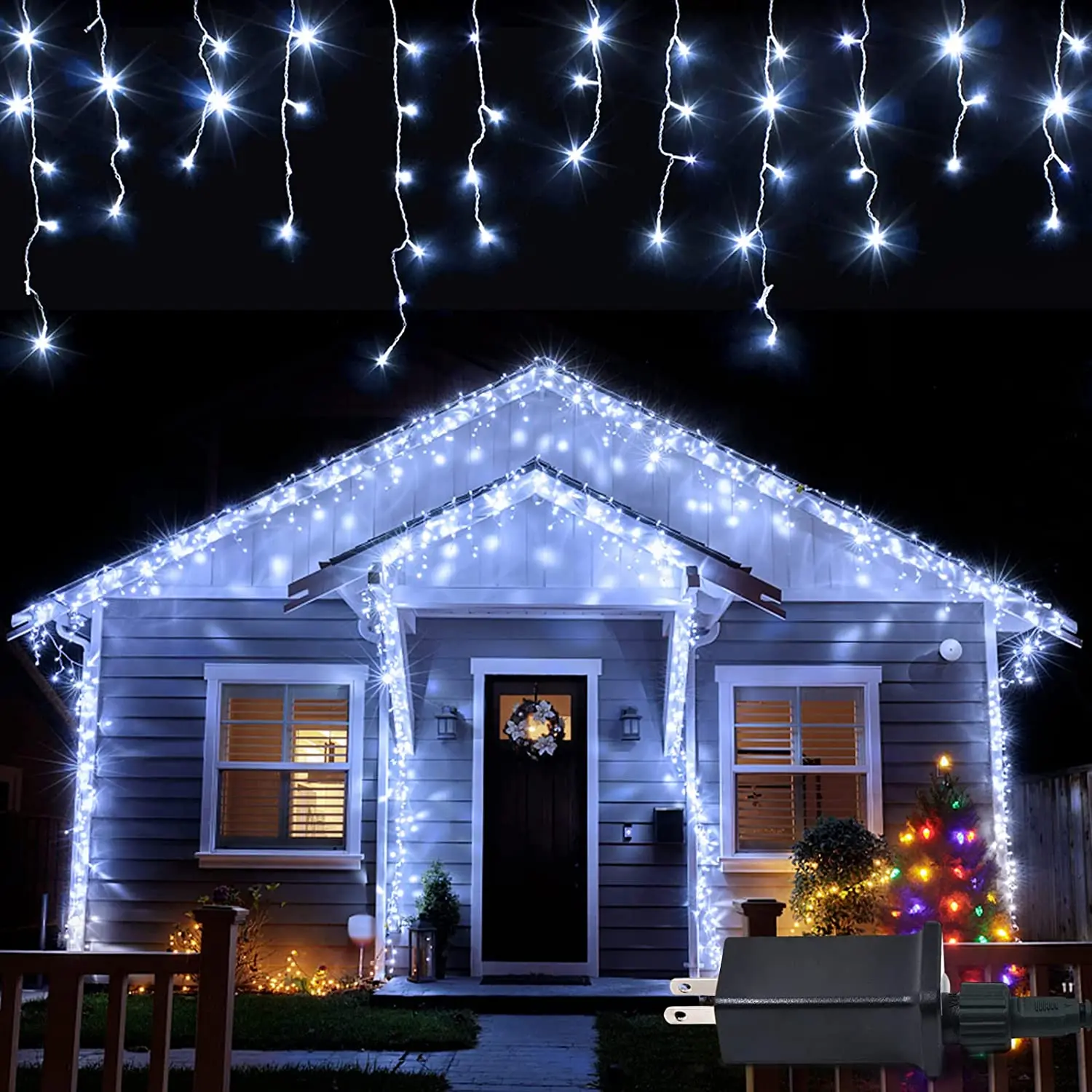 Waterproof Outdoor Christmas Light Droop Led Curtain Icicle String Lights Garden Mall Eaves Decorative Lights  party lights