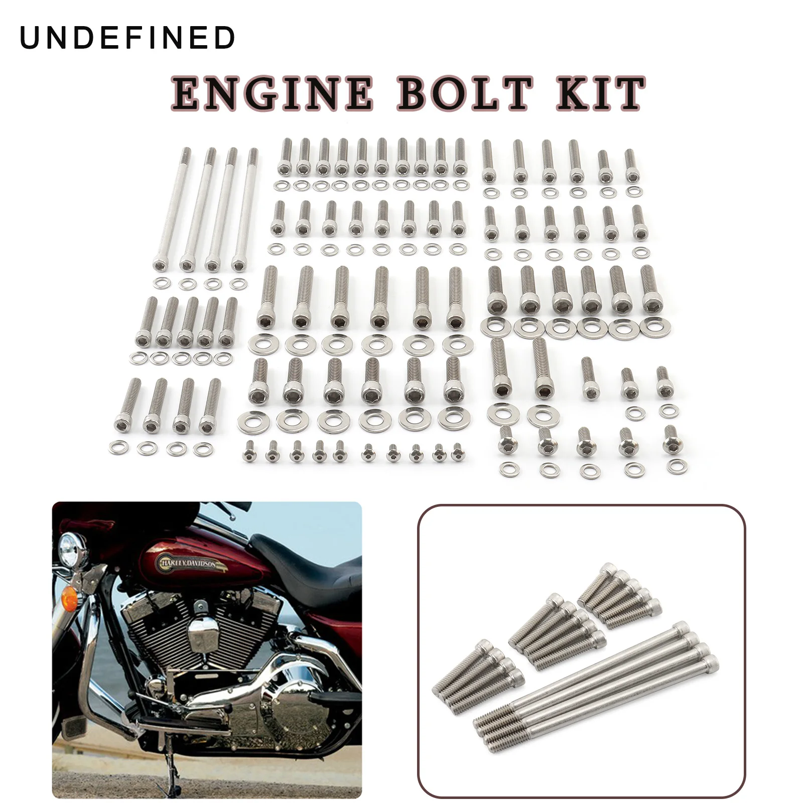 

Stainless Motorcycle Engine Screw Bolt Kit Set For Harley Touring Road King Electra Glide Street Glide Road Glide CVO 2007-2016