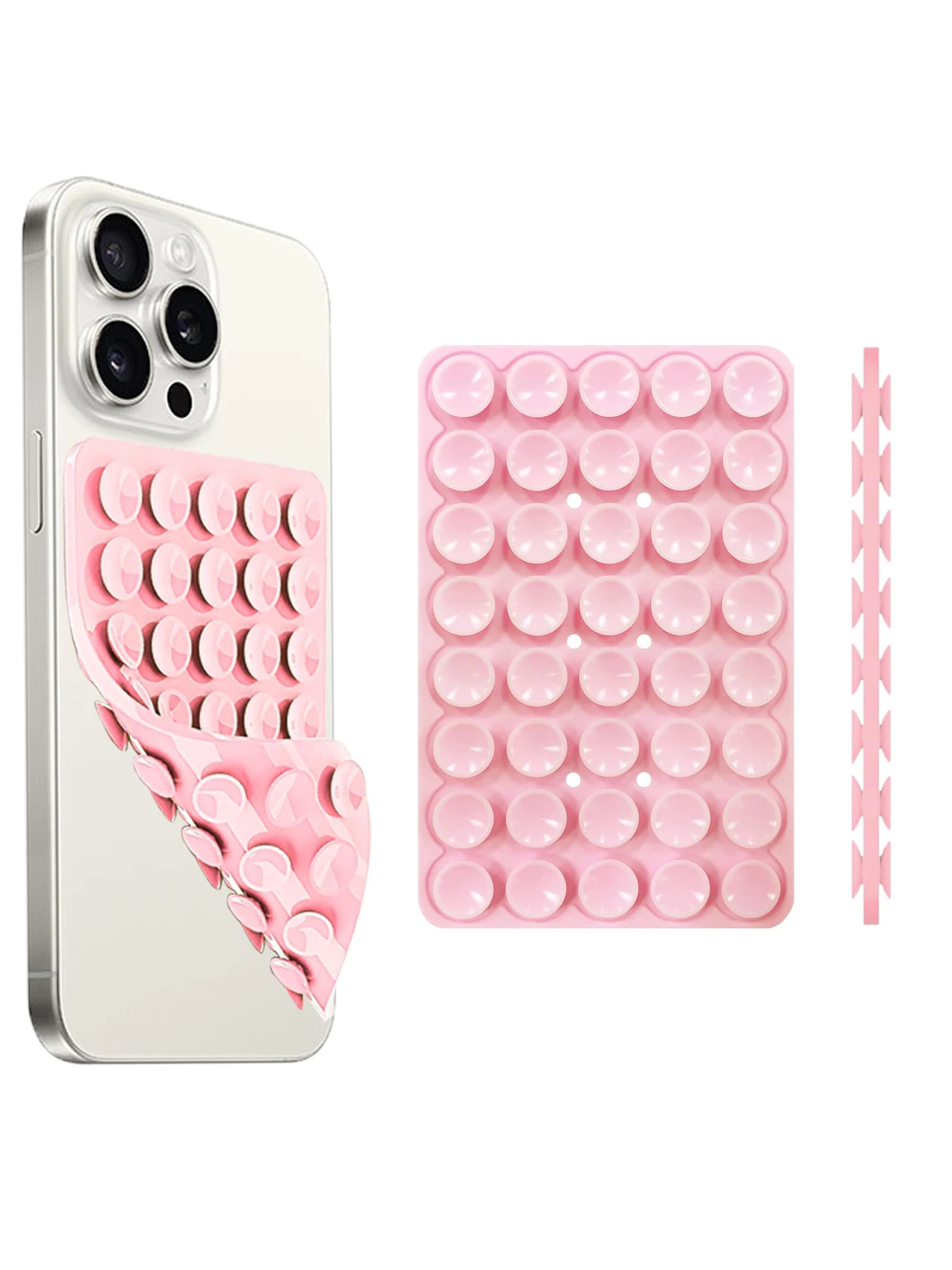 Funda de silicona con ventosa para teléfono, soporte de agarre fuerte manos libres de doble cara para selfies y vídeos para iPhone y Android