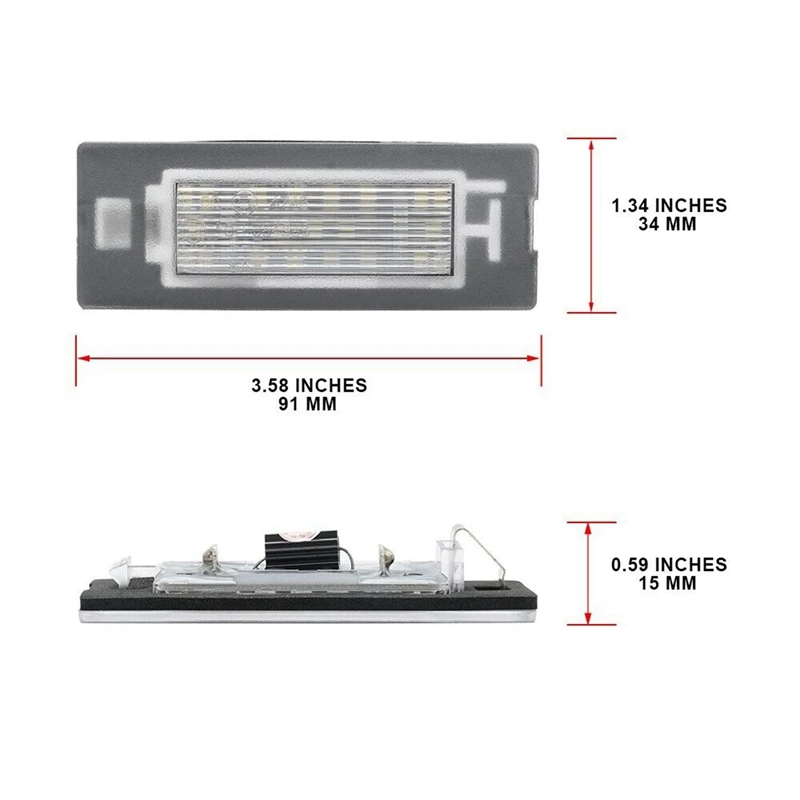 لوحة ترخيص LED لفيات باندا ، Mk3 ، من من من من نوع ‏ Mk4 ‏ ‏ ‏ ‏-‏ من نوع ‏ Mk3 ‏ ‏-‏ ‏ Mk4 ‏ ‏ ‏ ‏ ‏ ‏ ‏-‏, ‏: 1 زوج ‏