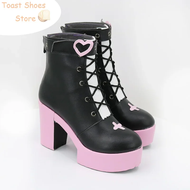 Rumii Cosplay Shoes Vtuber Cosplay Prop PU Leather Shoes Halloween Boots Costume Prop