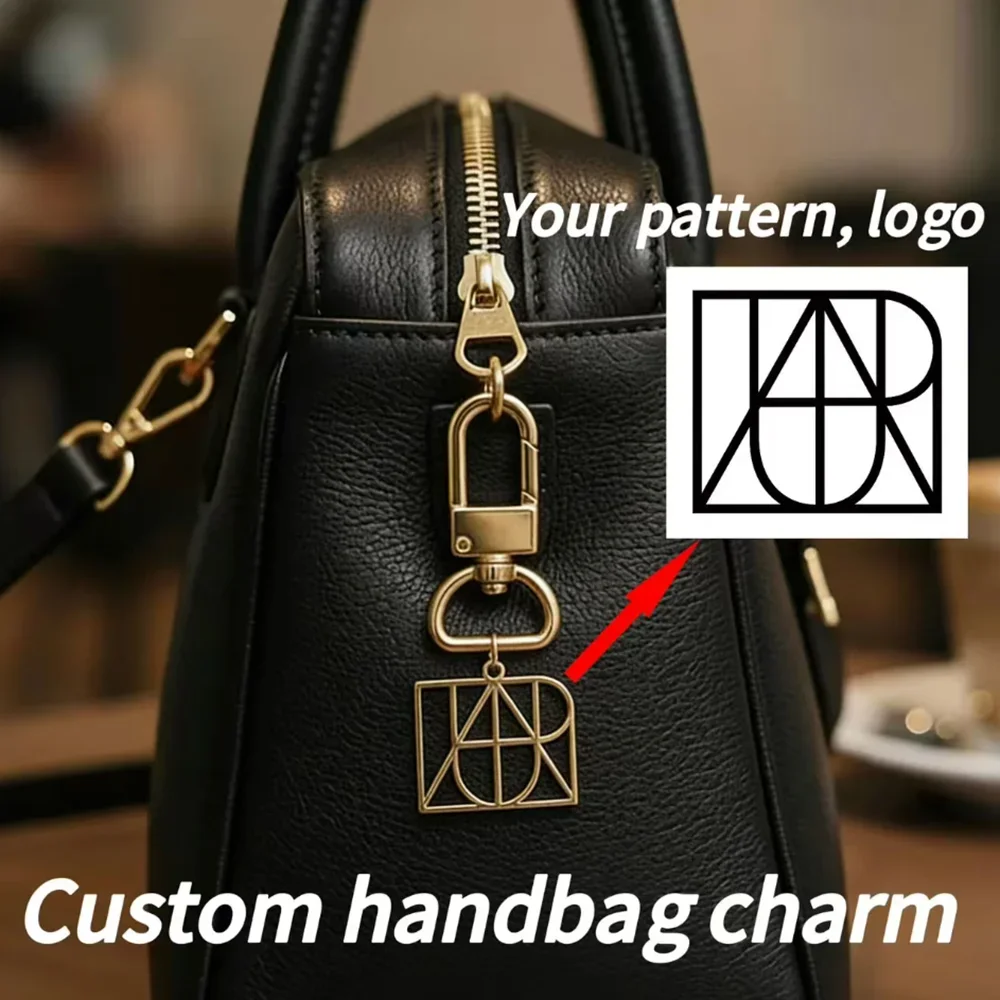 Op maat gemaakte patroonlogo tasbedel, gepersonaliseerde naamlogo tasbedel, gepersonaliseerde sleutelhanger