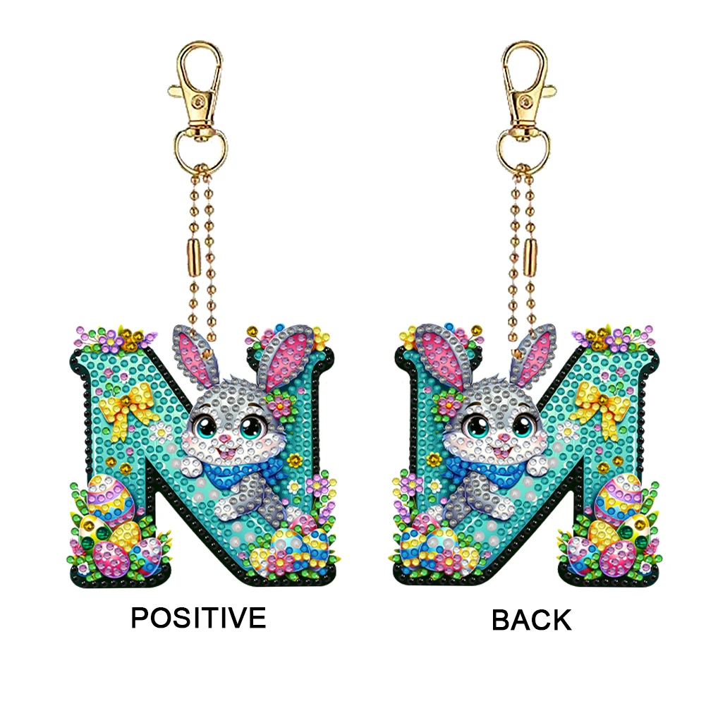 

PET Double Sided Special Shaped Easter Alphabet DIY Diamond Painting Keychain