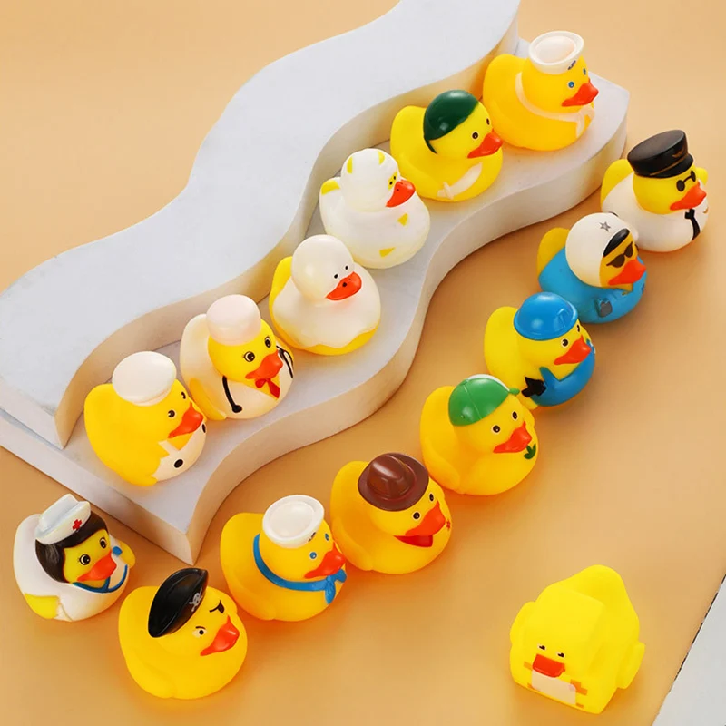 Rubber Little Yellow Duck Parent-child Communication Children's Toys for Kids Halloween Gift Kawaii Car Accessories Ornament