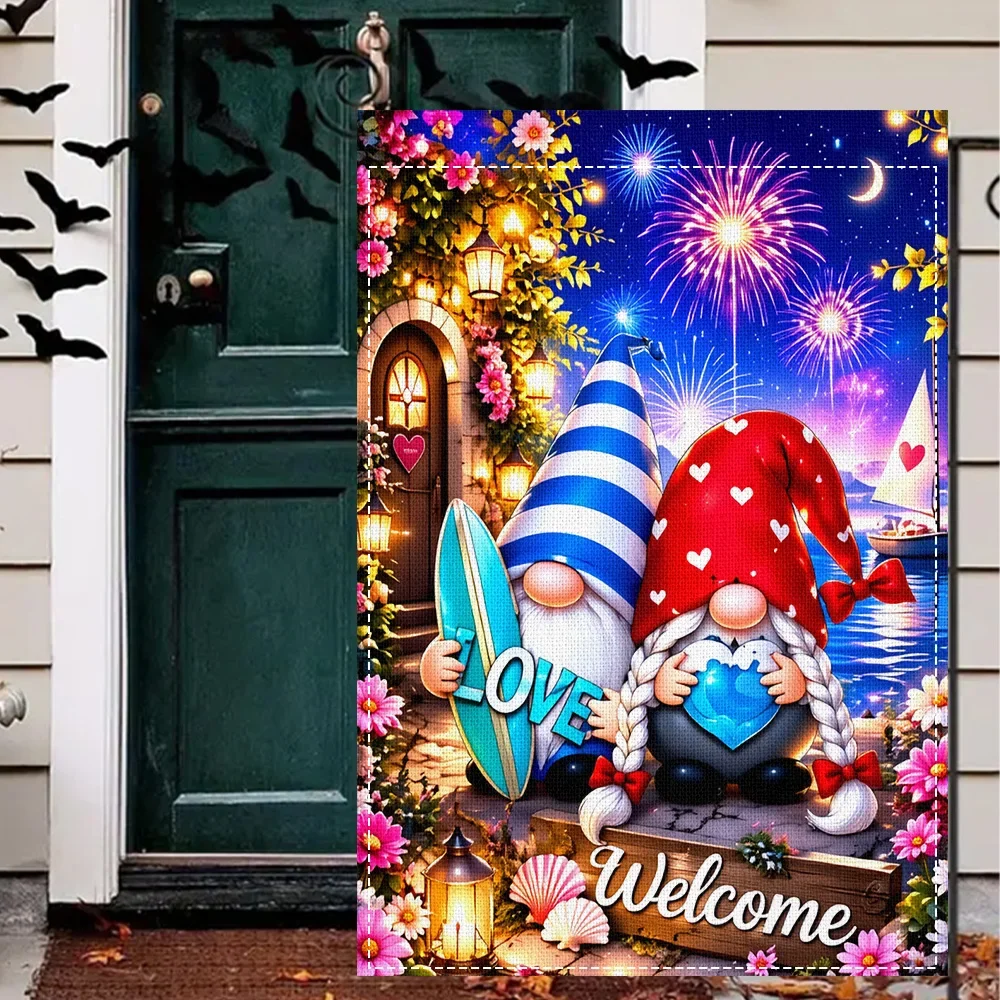1pc Garden Flag, double sided print, perfect for outdoor beach patio decor (pole not included)