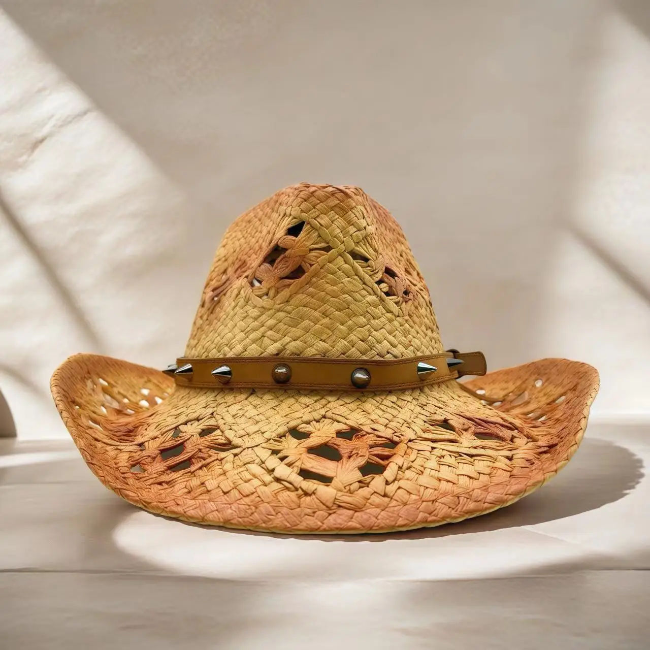 

Соломенная шляпа с кристаллами в ковбойском стиле для женщин и мужчин, винтажная пляжная шляпа для вечеринок, летних фестивалей, кантри-музыки, головной убор