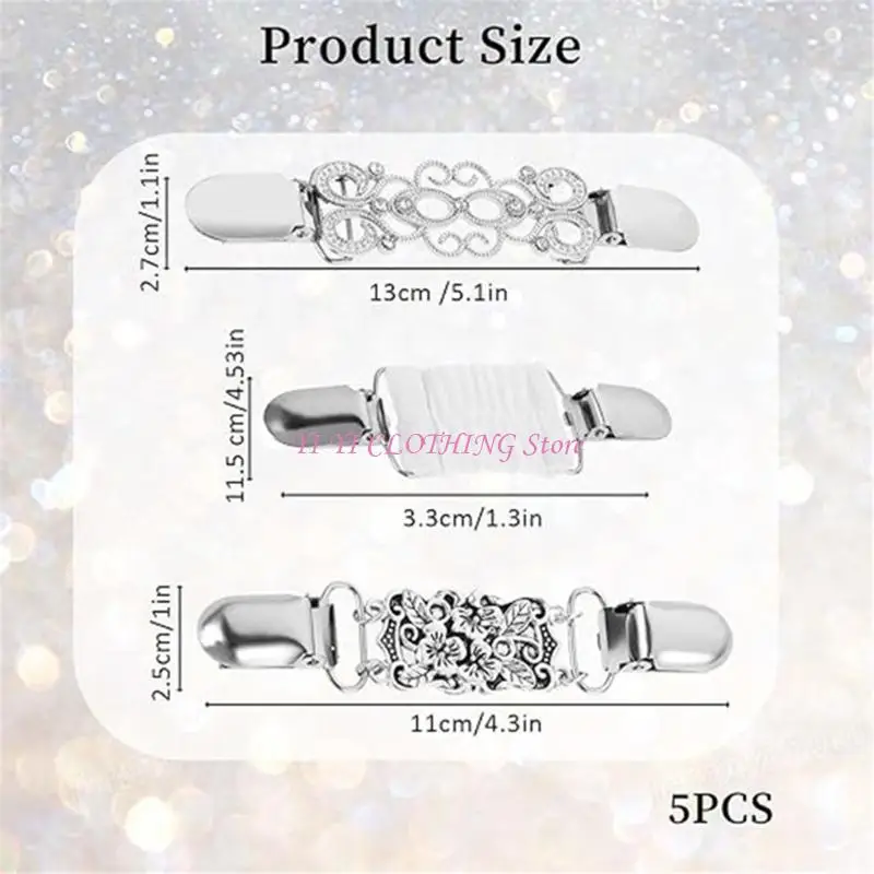 N5KF Retro Sweater Shawl Clips Clasp Fasteners Elaborate Flower for Women Girls