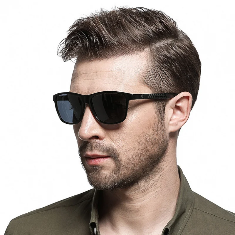 Men's Sunglasses One Piece Dropshipping New Sunglasses Fashion Men's Al-Mg Polarized Sunglasses Full Frame Personality Sports Fi