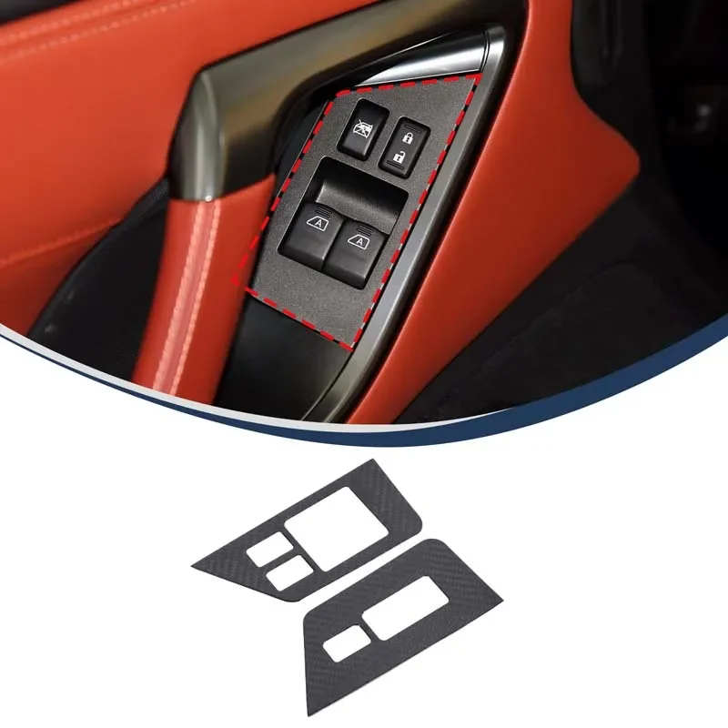 

For Nissan GTR R35 2008-2016 Real Carbon Fiber Car Window Glass Lift Button Frame Cover Interior Car Accessories