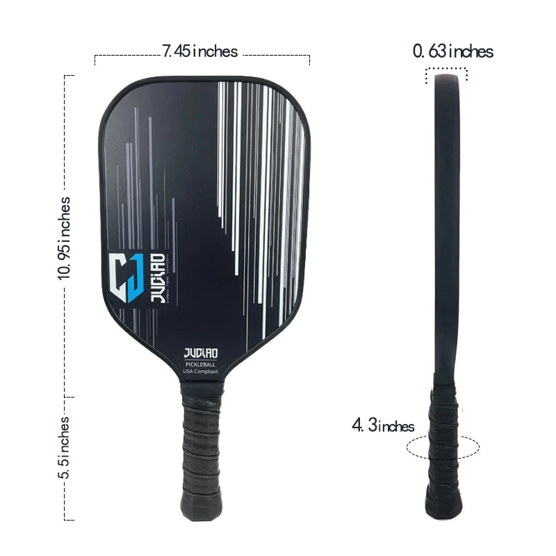 Juciao Pickleball Paddle Carbon Fiber & Fiberglass Hybrid Face Spin Pickleball Racket With Cushion Comfort Grip