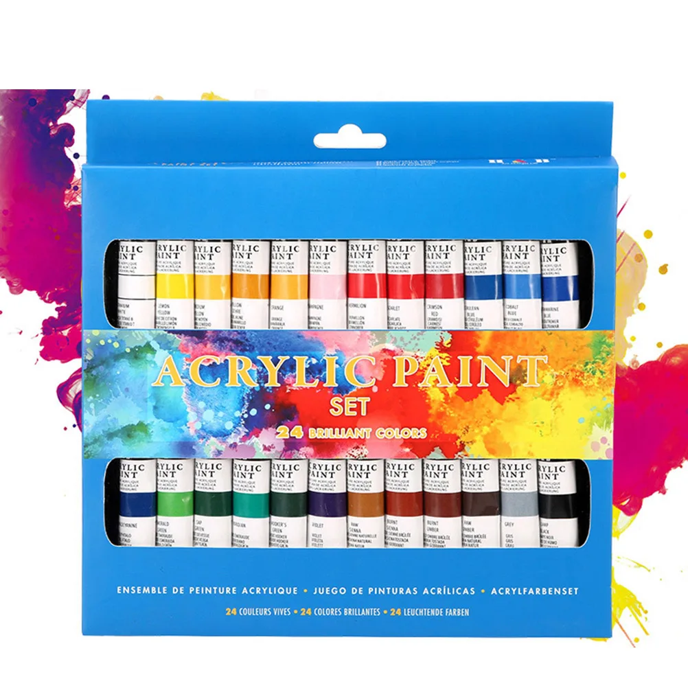 

1 Set of 24PCS Colors Acrylic Paint Kit Hand Painted Pigment Kit Wall Painting Pigment Set Creative DIY Acrylic Paint Kit Waterp