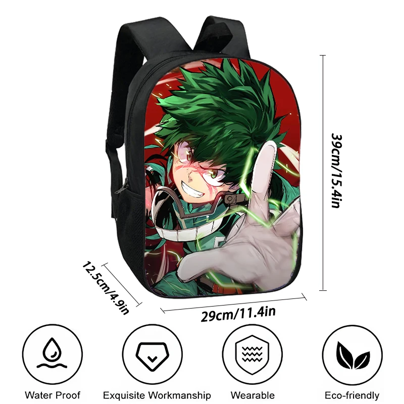 My Hero Academia School Backpack Cartoon School Bags for Boys Girls ,Amine Game Satchel for Kids Durable and Light Weight