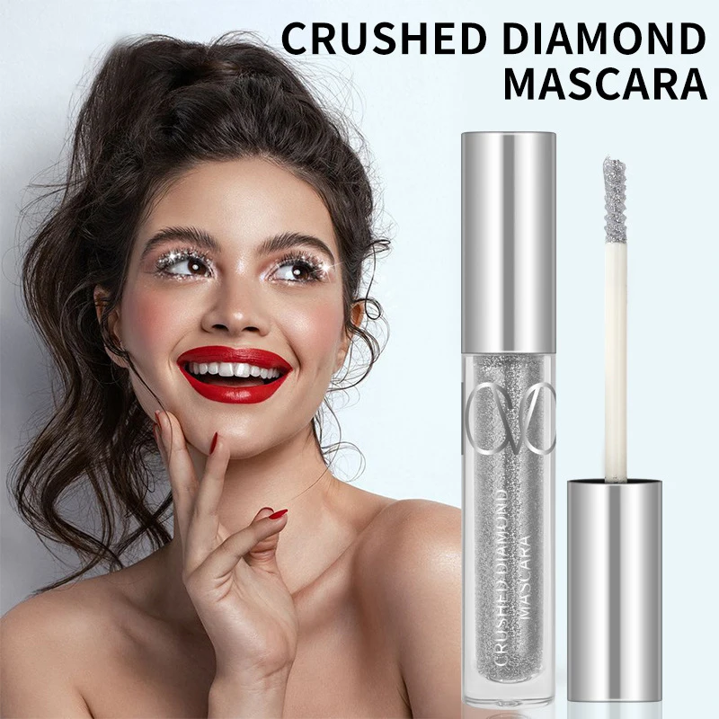 Diamond Shimmer Mascara para Mulheres, Cílios Alongamento, Secagem Rápida, Curling Extensão, Glitter, Beleza, Olhos, Cosméticos