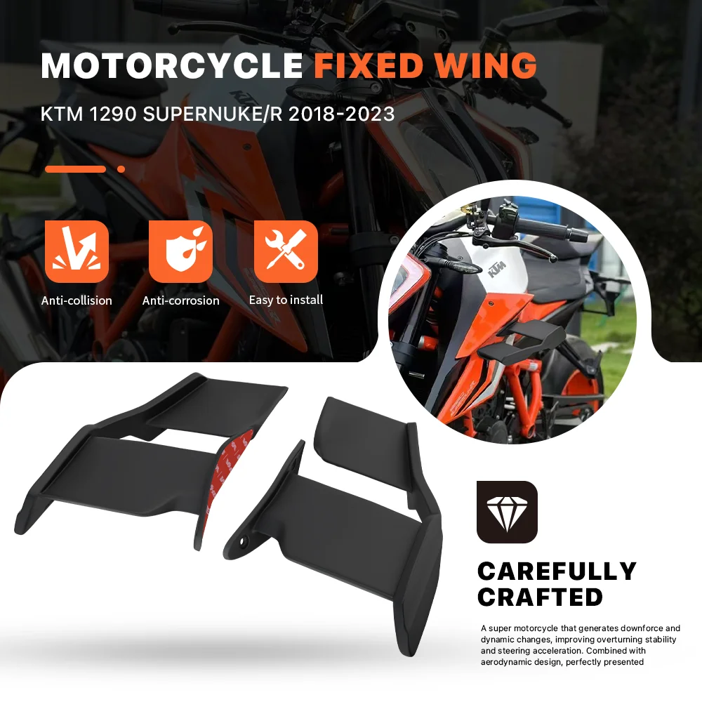 Motorcycle Fixed Wind Wing Spoiler Fairing For KTM 1290 superduke R 2018-2023 Front Aerodynamic Winglet Side Wing Fairing Kit