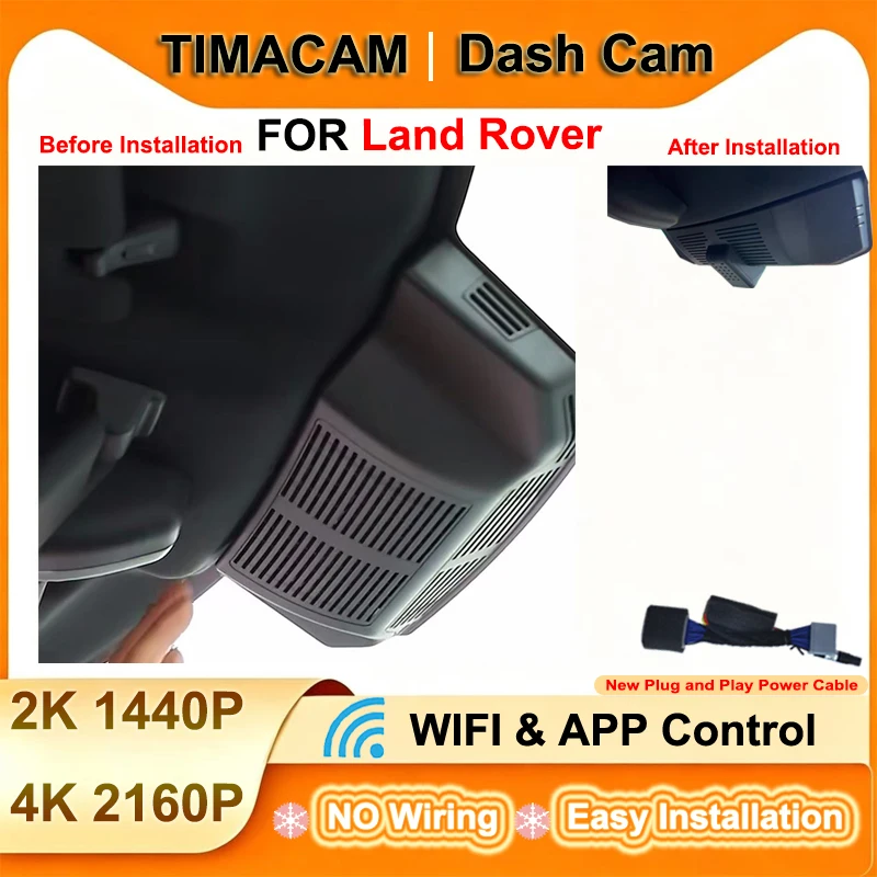 TIMACAM for LAND ROVER Defender 90 for LAND ROVER Defender 110 2019 2020 2021 Dash Cam 2K 4K Wifi Plug and Play Video Recorder