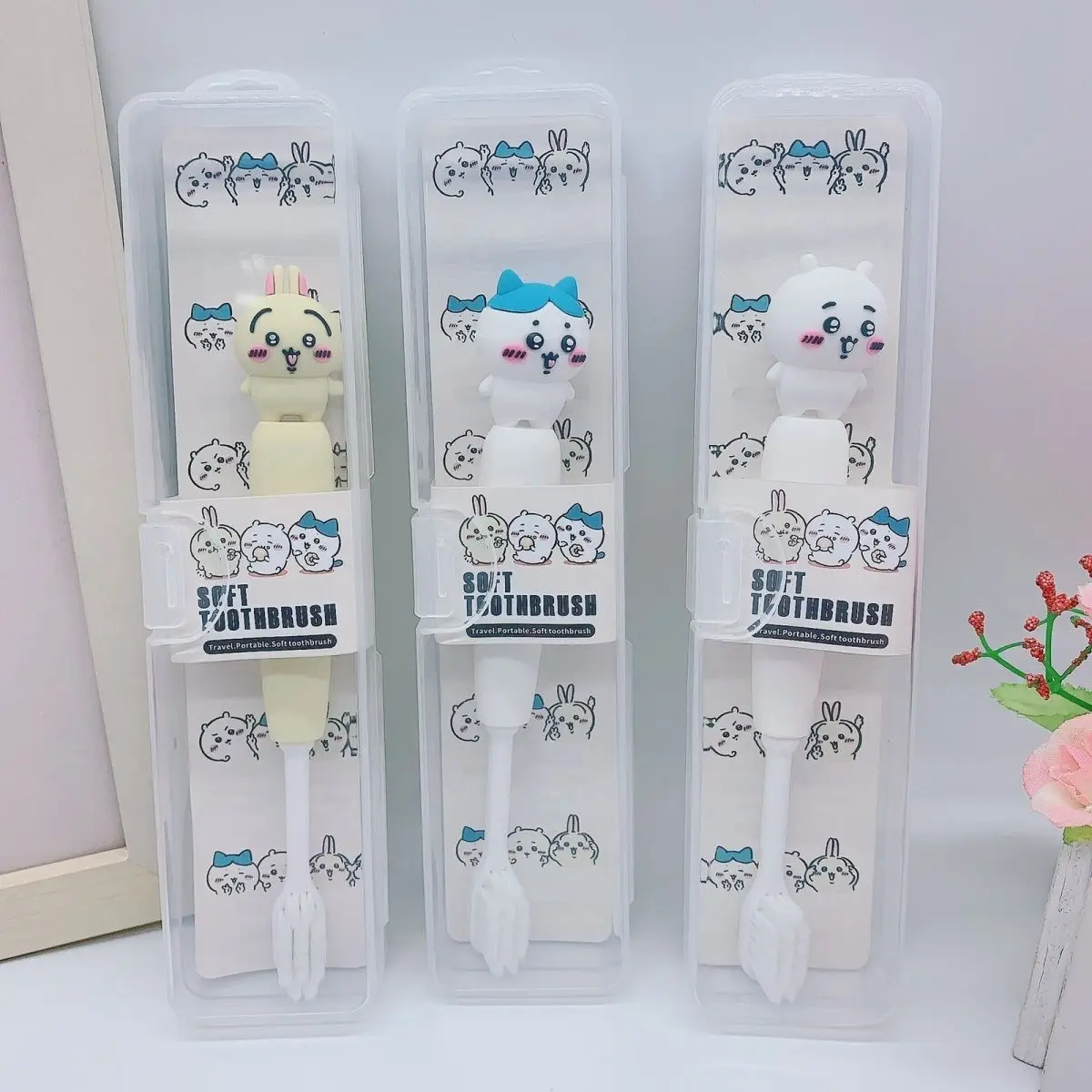 Cute Chiikawa Hachiware Soft Bristle Toothbrush Case Cartoon Usagi Portable Daily Tooth Brush Kawaii Girl's birthday gift