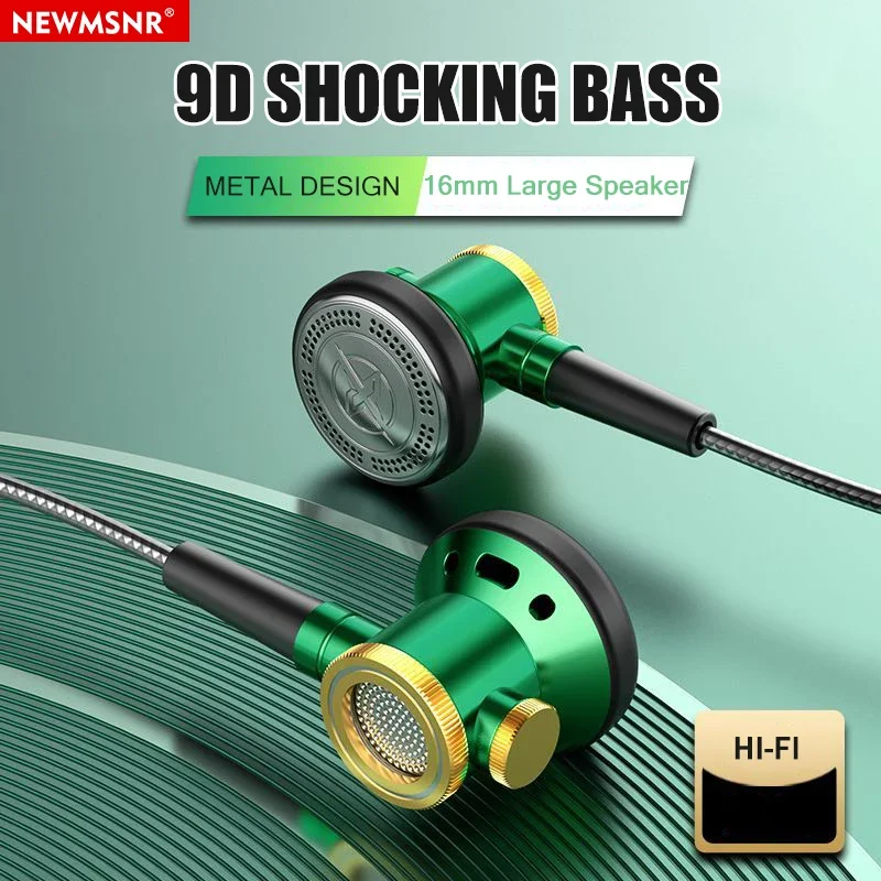 

D08 Металлические HiFi 3,5 мм наушники-вкладыши с плоской головкой и микрофоном Проводные гарнитуры с чистым звуком и басами для спортивных музыкальных геймеров
