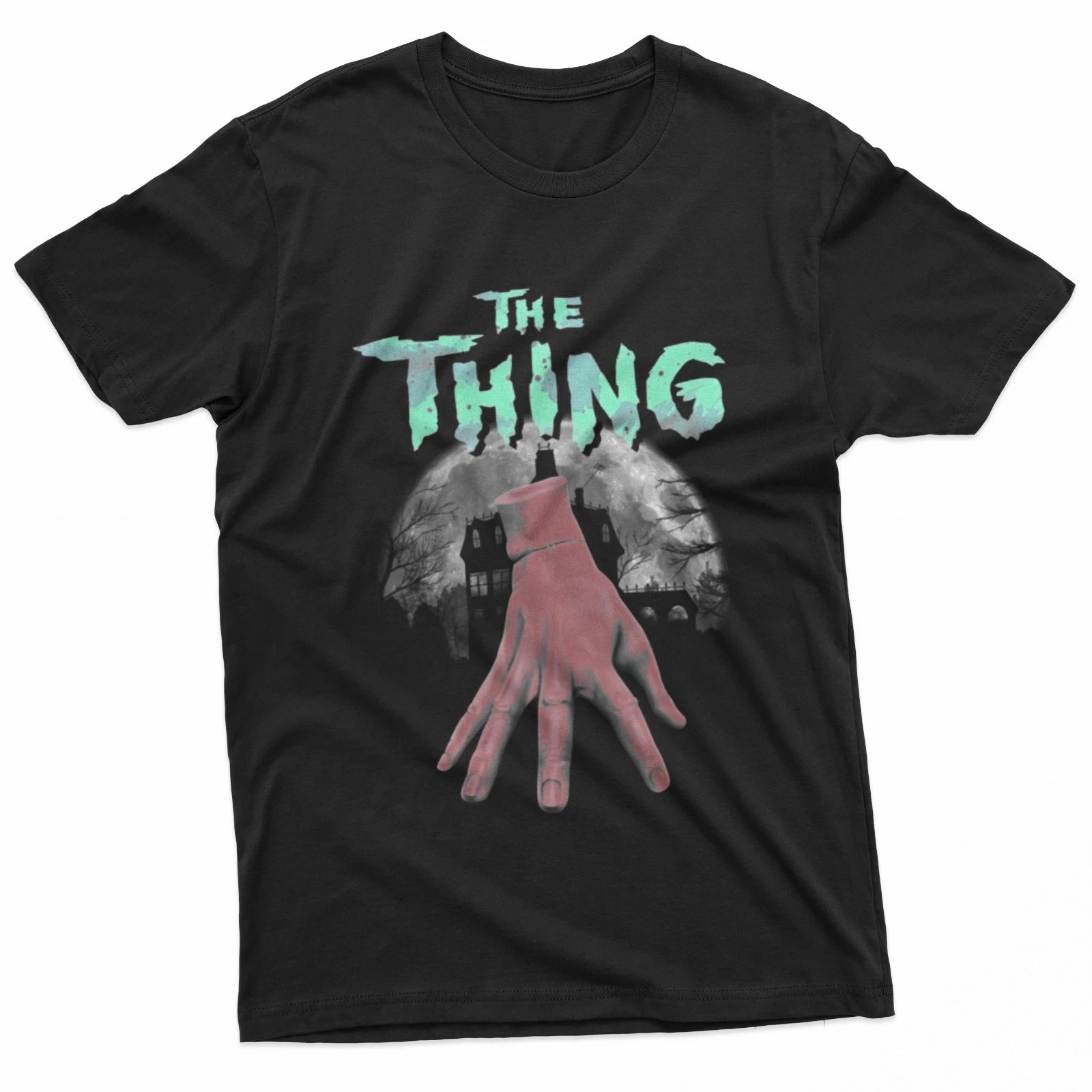 Severed Hand Crawling Haunted House Horror T-Shirt Unisex Loose Fit Casual Streetwear Shirt vintage t shirt  mens t shirts