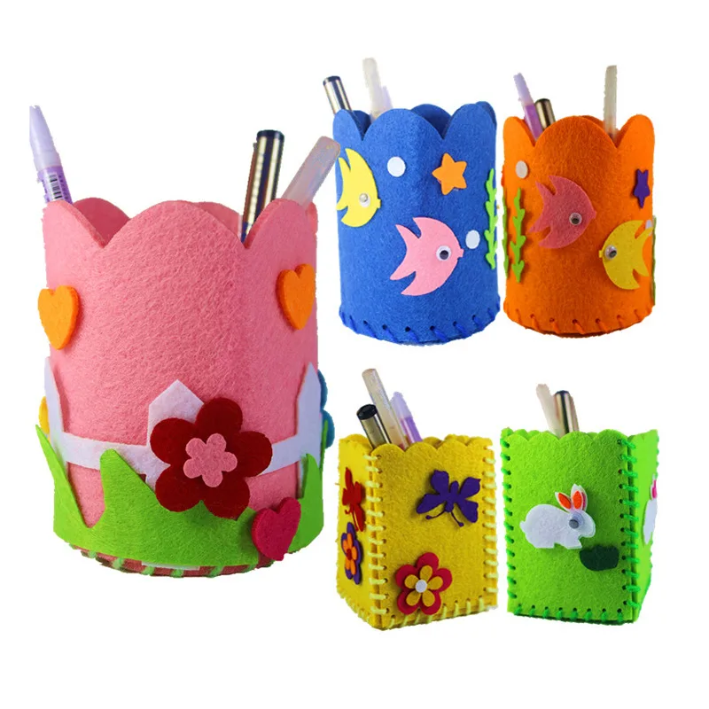 Kids DIY Craft Pencil Holder Educational Toys For Children Creative Handwork Pen Container Arts And Crafts Toys Gifts