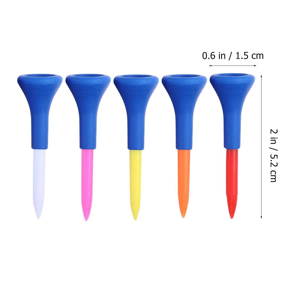

5Pcs Golf Tees 5.4cm Professional Plastic Horn Eco-Friendly Training Equipment Portable Lightweight Accessories