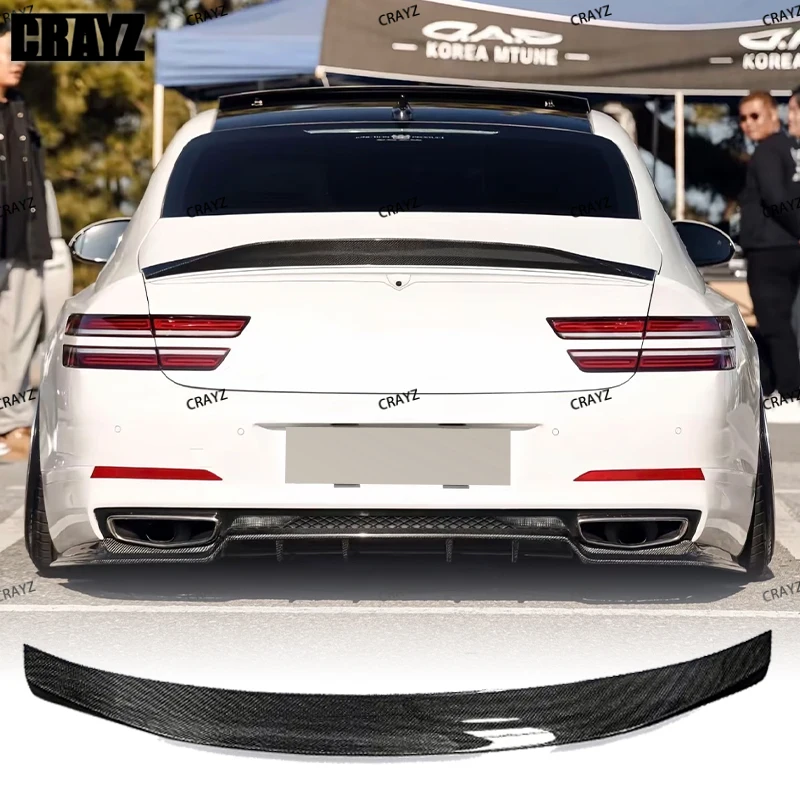 

For Hyundai Genesis G80 2021-2025 Spoiler High Quality Carbon Fiber Rear Wing Sport Spoiler Body Kit Accessories