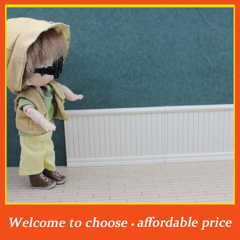 

TH 1/2Pcs Role Play Doll House Accessories 1/12 Dollhouse Square Wall Skirt Wall Panel For Micro Landscape Window Display