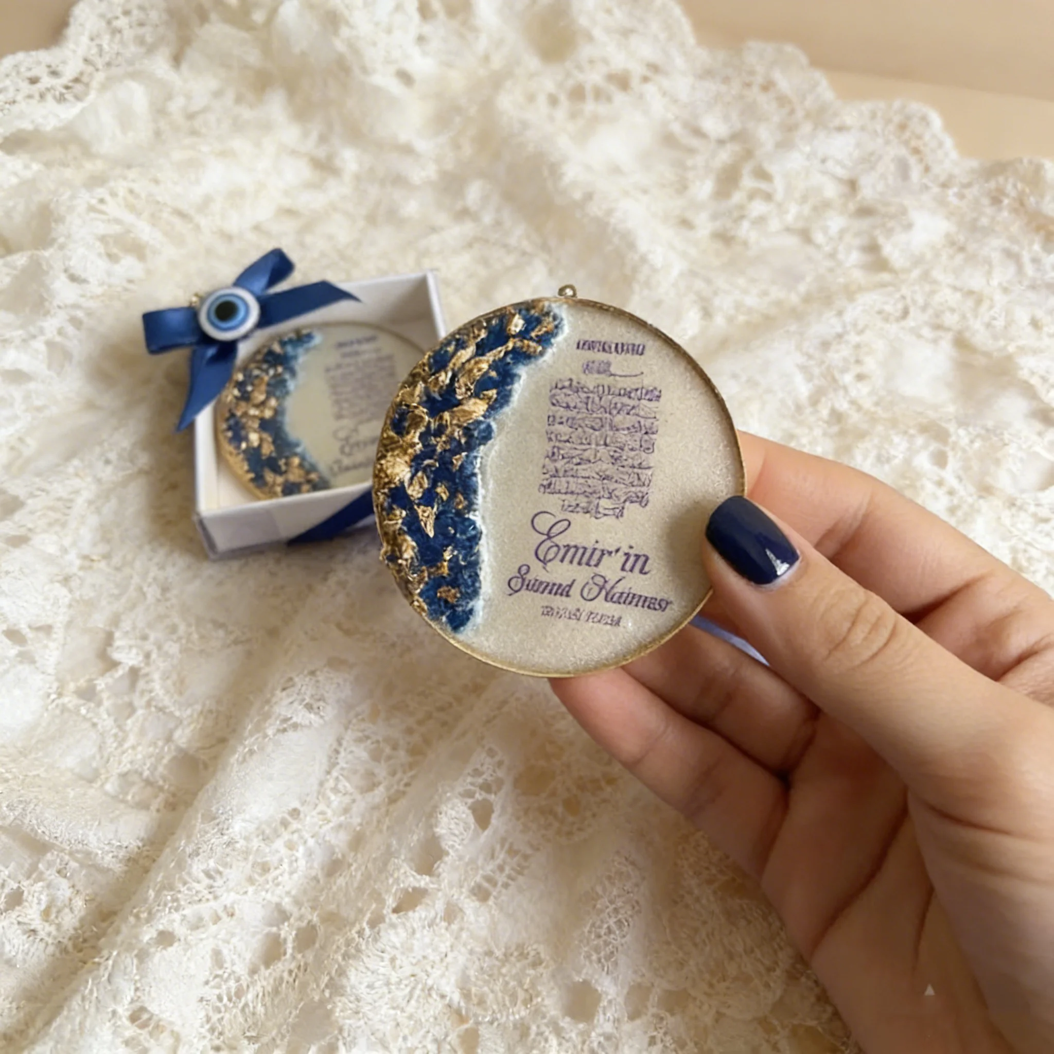 Sünnet Hediyesi Beschneidungsmagnet | Personalized Golden Epoxy Magnet | Islamic & Baptism Favors Bulk