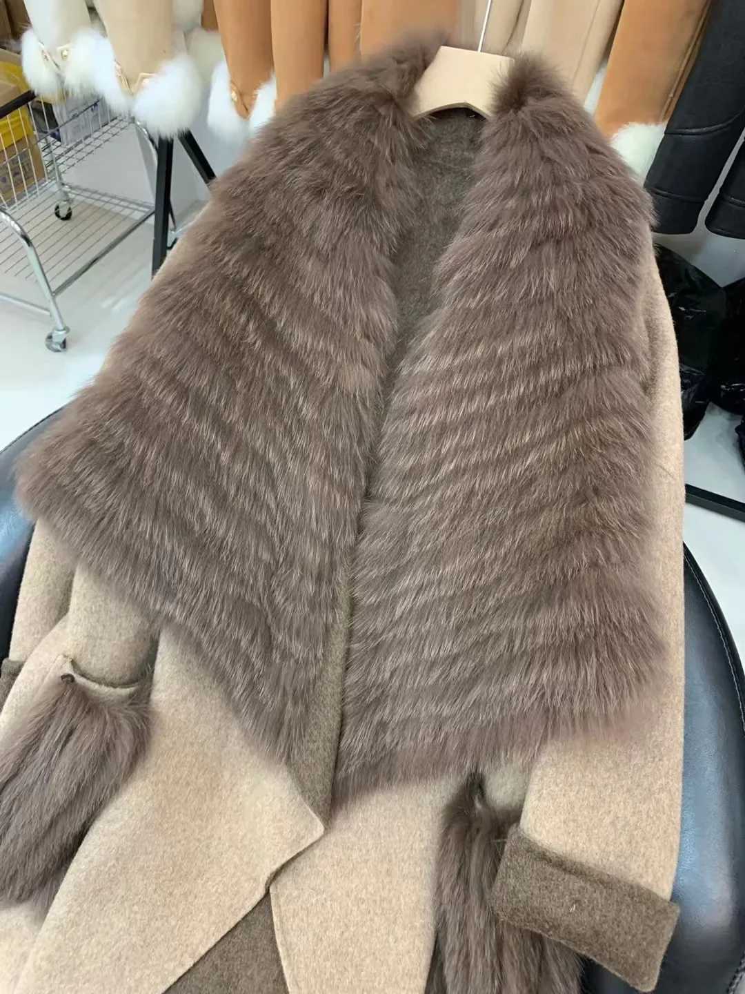 New Fox Fur Coat Women's Double-sided Woolen Wool Young Girl Fur Integrated Coats Real Fur Coat Winter Coat Women