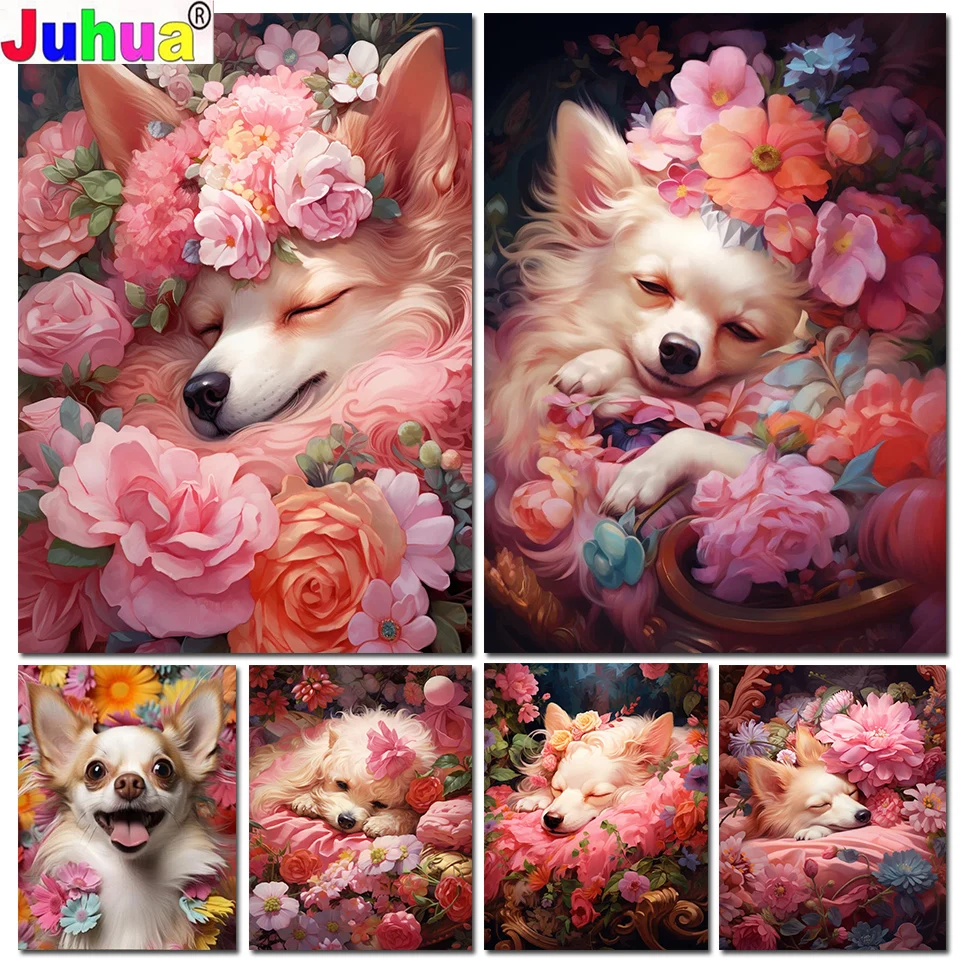 

New 2024 Chihuahua Cute Dog DIY Diamond Painting Full Square Round Diamond Embroidery Sets Mosaic Animal Art Home Decoration