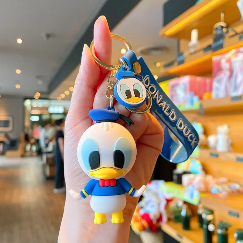 Creative cartoon anime couple pendant keychain Mickey Mouse Minnie Star Stitch key ring decoration key chain bag car pendant view 3