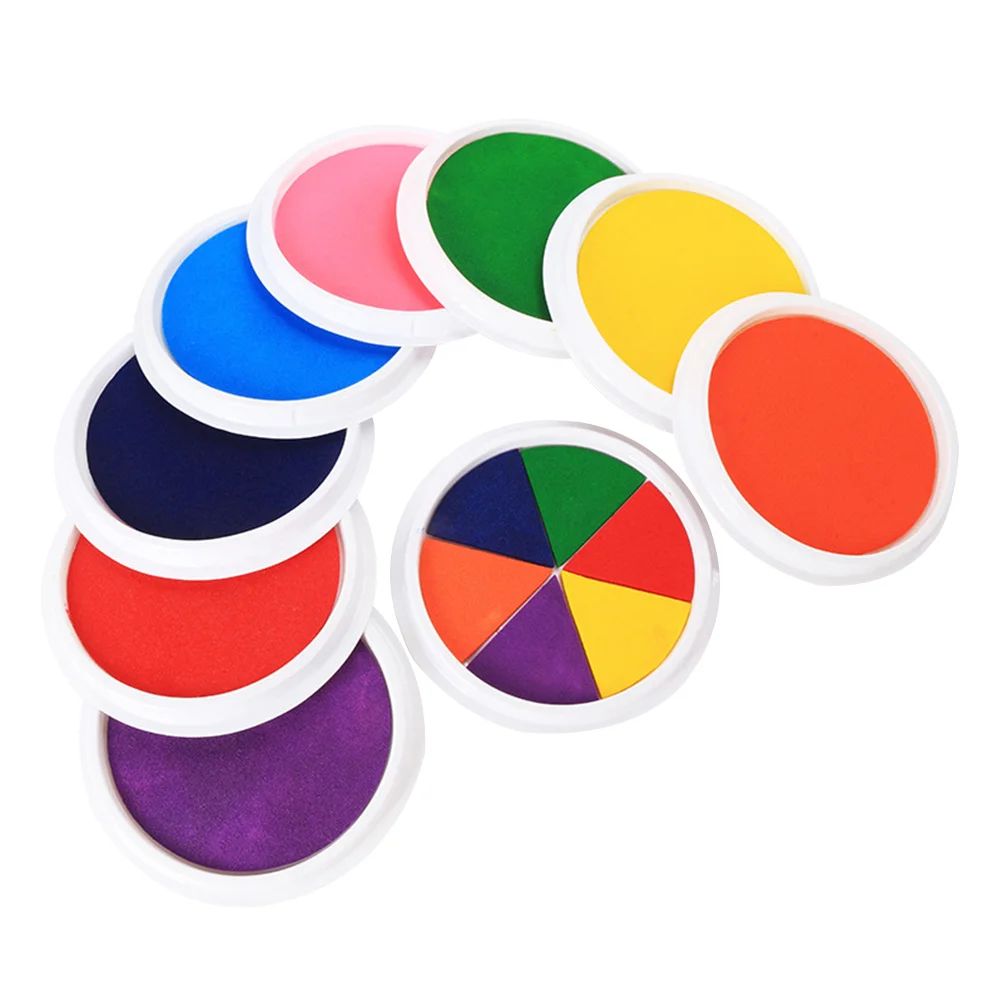 9 قطعة كبيرة قابل للغسل الحبر Stamps الوسادة للأطفال اليد النخيل الطباعة على ورقة الخشب النسيج Crafts بها بنفسك الحرف طلاء جدران الزفاف الديكور