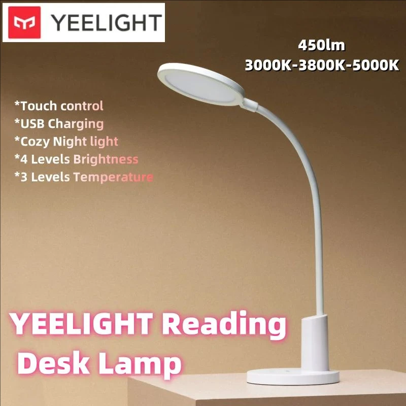 

Настольная лампа Yeelight для чтения, с подключением к сети, защита глаз, сенсорное управление, 3 цветовые температуры, поворот на 360° ° гибкий/складной/вращающийся