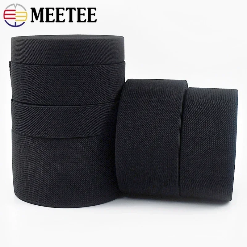 1-5M Meetee 20-70mm Sewing Rubber Band for Pants Waist Elastic Band Underwear Strap Elastics Tape Stretch Ribbon DIY Accessories