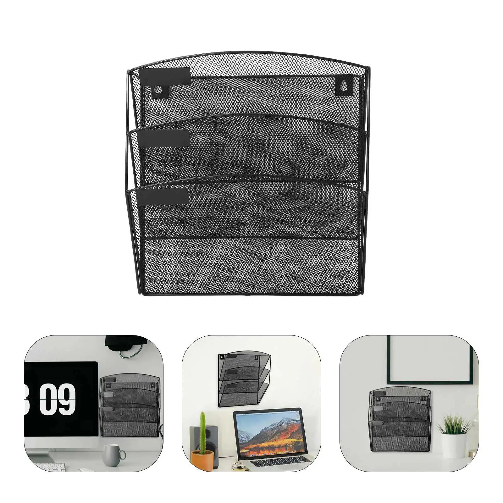 

Multi-Layer Vertical Wall File Organizer Hanging Metal File Holder Door Folder Holder Office Wall Organizer Refrigerator Shelf